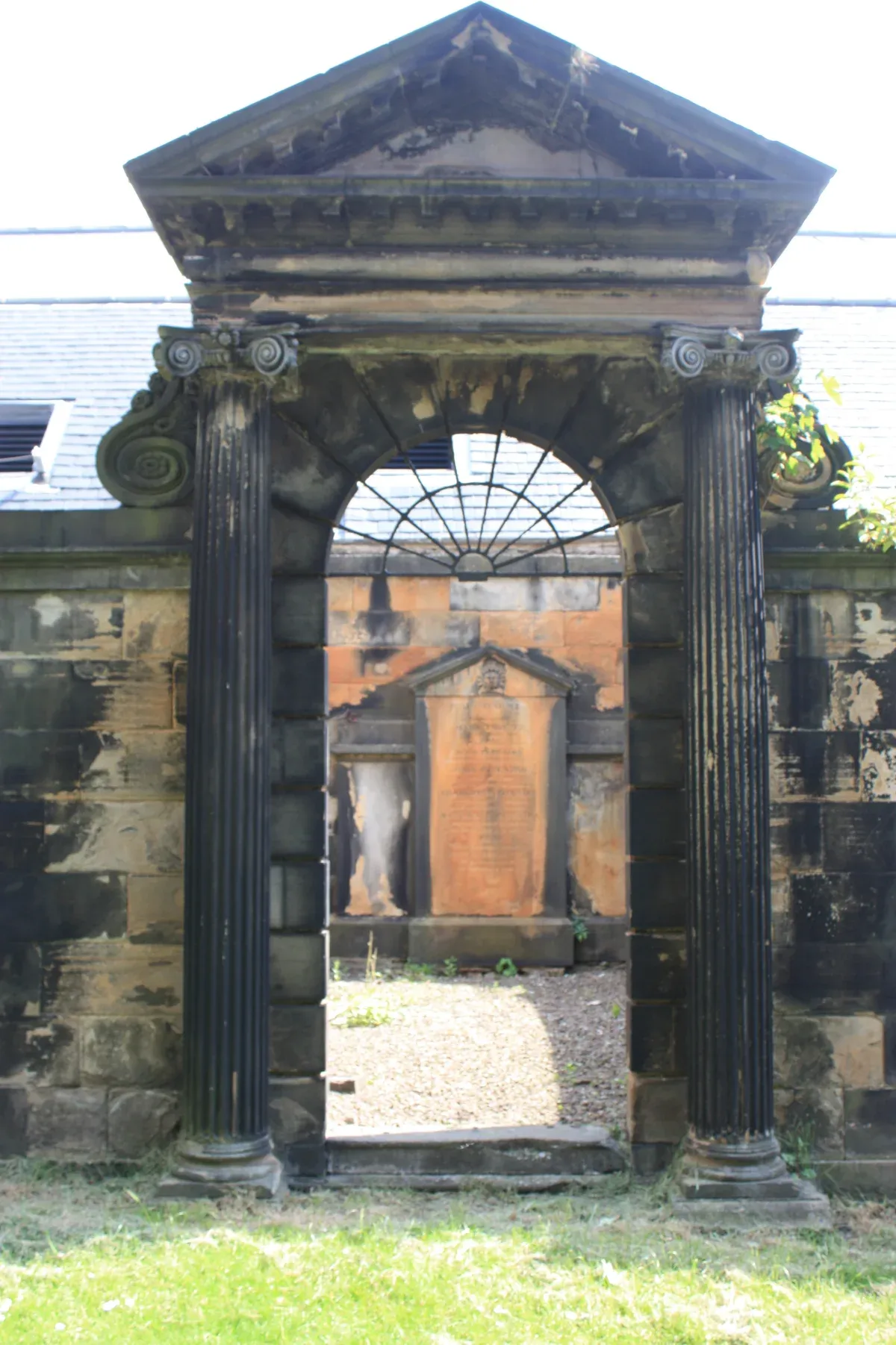 The gated Pitcairne vault inside the locked Covenanter's Prison at Greyfriars, entered on an Edinburgh ghost tour, Scotland